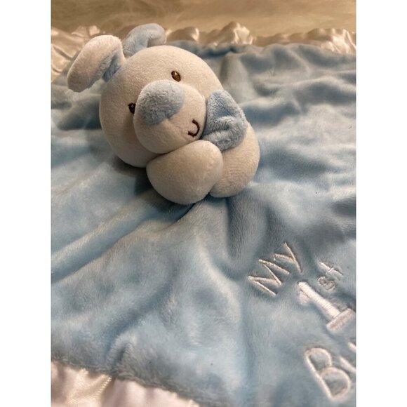 Baby Gund My 1st Bunny Blue Lovey Satin & Plush Security Blanket 4061373 - Picture 5 of 5